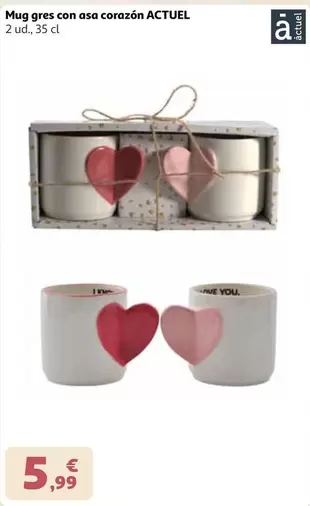 actuel - Mug Gres Con Asa Corazon