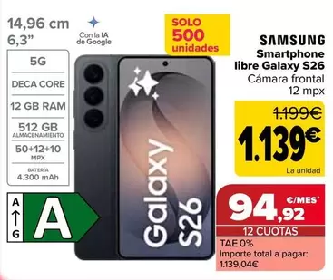 Samsung - Smartphone Libre Galaxy S26