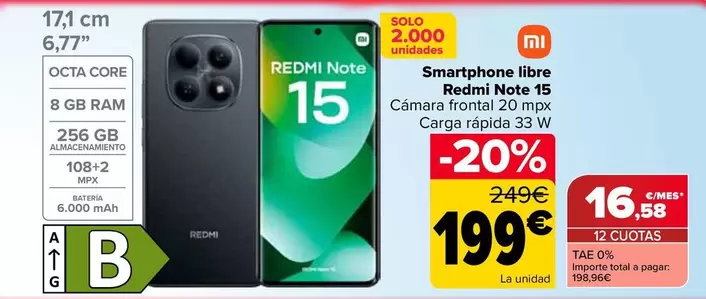Xiaomi - Smartphone Libre Redmi Note 15