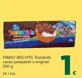 Family Biscuits - Tostakids Cacao Pawpatrol U Original