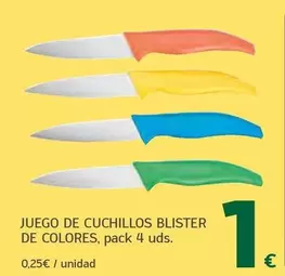 Juego De Cuchillos Blister De Colores