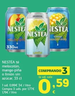 Nestea - Te Melocoton, Mango-Pina O Limon Sin Azucar