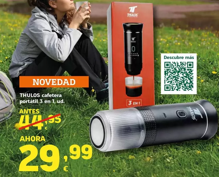 Thulos - Cafetera Portatil 3 En 1