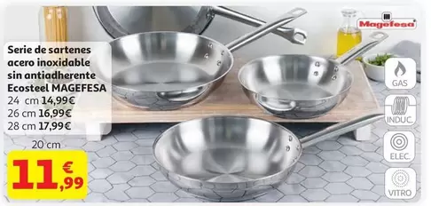 ECOSTEEL SARTEN 20 CM ACERO INOX SIN ANTIADHERENTE MAG