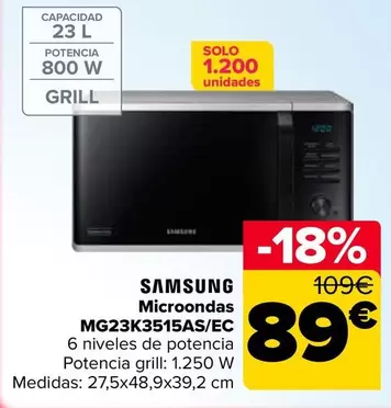 Samsung - Microondas MG23K3515ASEC