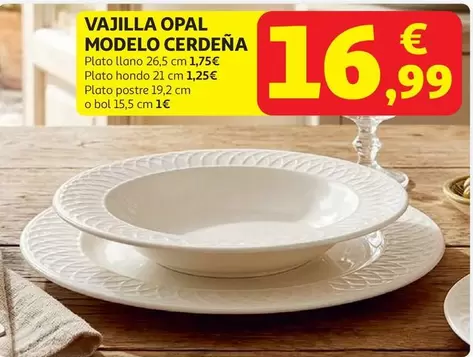 PLATO LLANO 265CM OPAL CERDEÑA