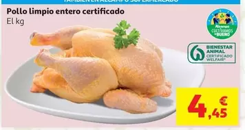 POLLO LIMPIO ENTERO CERTIFICADO CLB AUCHAN BJA ATM KG