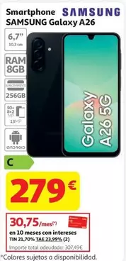 SMARTPHONE  SAMSUNG GALAXY A26 5G 256GB NEGRO