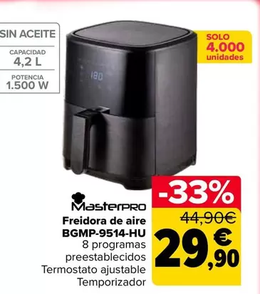 Masterpro - Freidora De Aire BGMP-9514-HU