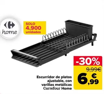 Carrefour Home - Escurridor De Platos Ajustable Con Varillas Metalicas
