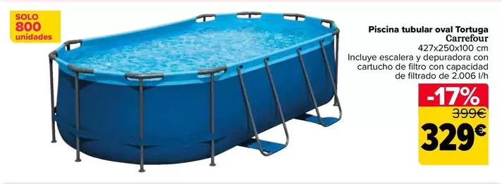 Carrefour - Piscina Tubular Oveal Tortuga