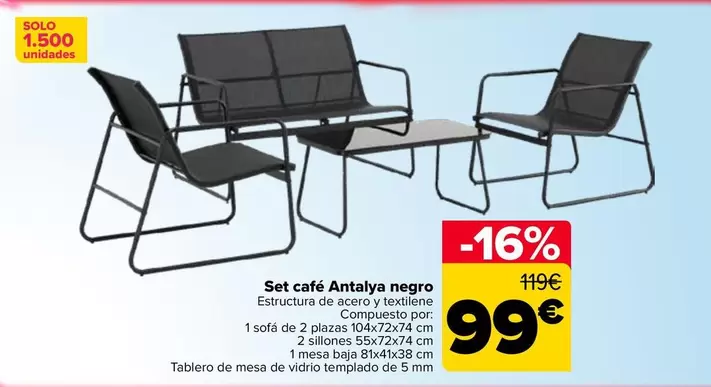 Set Cafe Antalya Negro