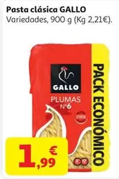 PASTA PLUMAS 6 GALLO 900 G