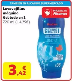 Auchan - Lavavajillas Maquina Gel Todo En 1