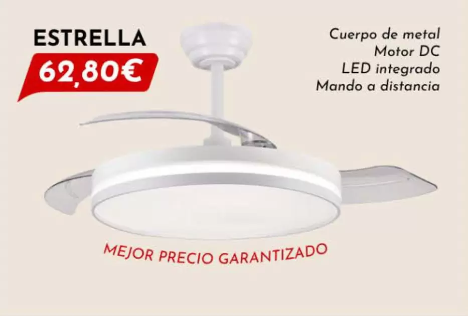 Estrella Cuerpo De Metal Motor DC LED Integrado Mando A Distancia