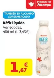 KEFIR LIQUIDO NATURAL AUCHAN  486 ML
