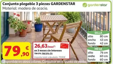 Gardenstar - Conjunto Plegable 3 Piezas