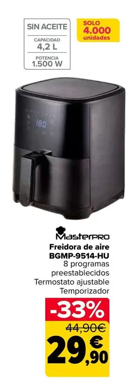 Masterpro - Freidora De Aire BGMP-9514-HU