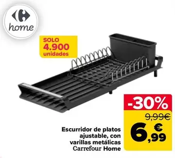 Carrefour Home - Escurridor De Platos Ajustable Con Varillas Metalicas