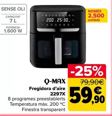Q-Max - Freidora De Aire 2297X