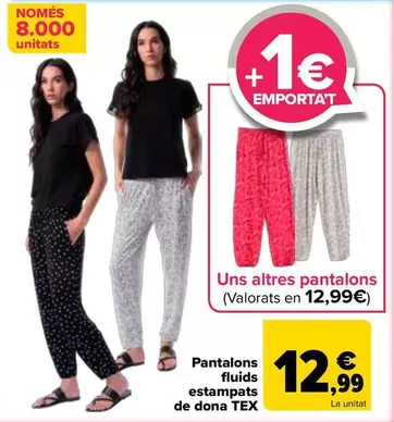 TEX - Pantalan Fluido Estampado Mujer 