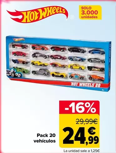 Hot Wheels - Pack 20 Vehículos