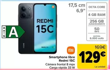 Xiaomi - Smartphone Libre Redmi 15C