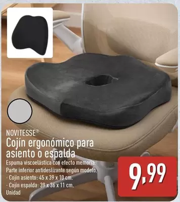 Novitesse - Cojin Ergonomico Para Asiento O Espalda