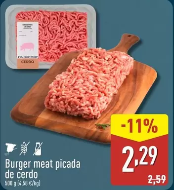 Burger Meat Picada De Cerdo