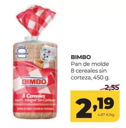 Bimbo - Pan De Molde 8 Cereales Sin Corteza