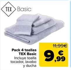 Tex Basic - Pack 4 Toallas