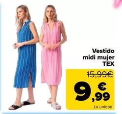 TEX - Vestido Midi Mujer  
