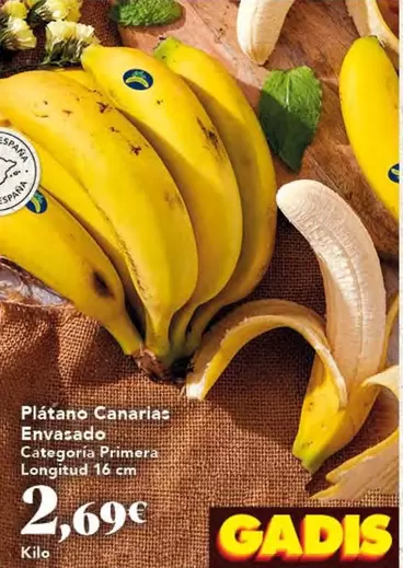 Platano Canarlas Envasado