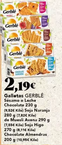 Gerblé - Galletas Sesamo O Leche Chocolate