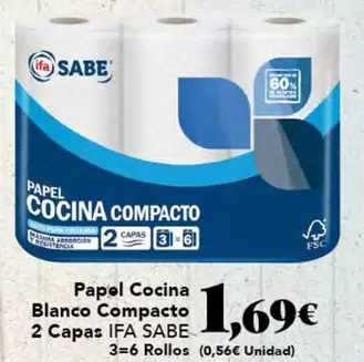 ifa sabe - Papel Cocina Blanco Compacto 2 Capas