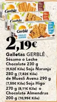 Gerblé - Galletas Sesamo O Leche Chocolate