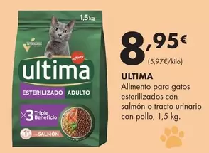 Ultima - Alimento Para Gatos Esterilizados Con Salmón O Tracto Urinario Con Pollo