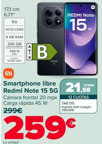 Xiaomi - Smartphone Libre Redmi Note 15 5G