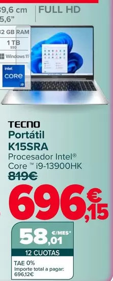 Tecno - Portátil K15SRA