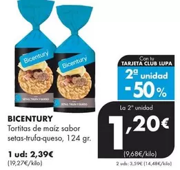 Bicentury - Tortitas De Maiz Sabor Setas-Trufa-Queso