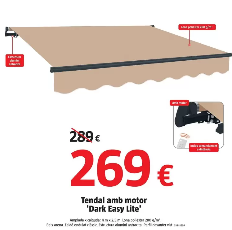 Toldo Con Motor ' Dark Easy Lite '