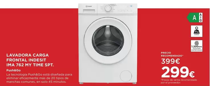 Indesit - Lavadora Carga Frontal  IMA 762 MX TIME SPT