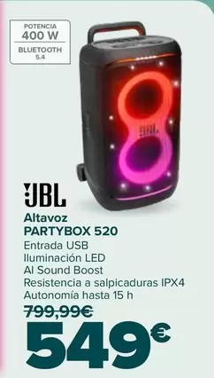 JBL - Altavoz Partybox 520