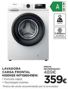 Hisense - Lavadora Carga Frontal WF 1Q8041BW