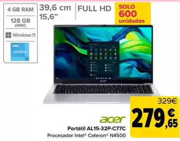 Acer - Portatil AL15-32P-C77C