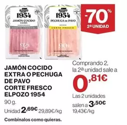 elpozo - Jamón Cocido Extra O Pechuga De Pavo Corte Fresco 1954