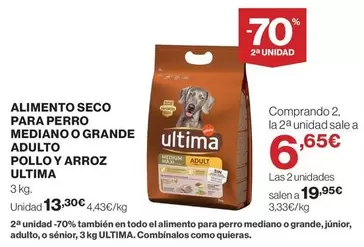 Última - Alimento Seco Para Perro Mediano O Grande Adulto Pollo Y Arroz