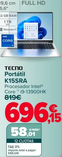 Tecno - Portátil K15SRA