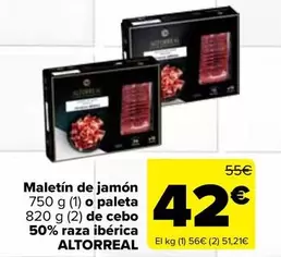 Altorreal - Maletín De Jamón O Paleta De Cebo 50% Raza Ibérica