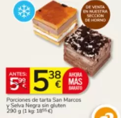 Porciones De Tarta San Marcos Y Selva Negra Sin Gluten